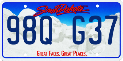 SD license plate 98QG37