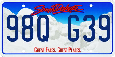 SD license plate 98QG39