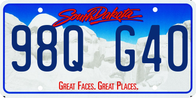 SD license plate 98QG40