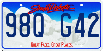 SD license plate 98QG42
