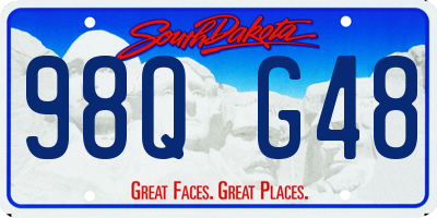 SD license plate 98QG48