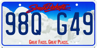 SD license plate 98QG49