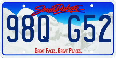 SD license plate 98QG52