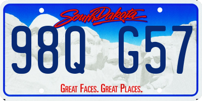 SD license plate 98QG57