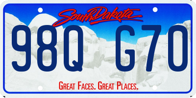 SD license plate 98QG70