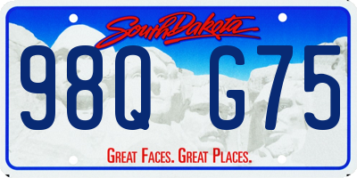 SD license plate 98QG75