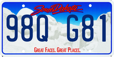 SD license plate 98QG81