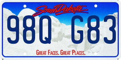 SD license plate 98QG83