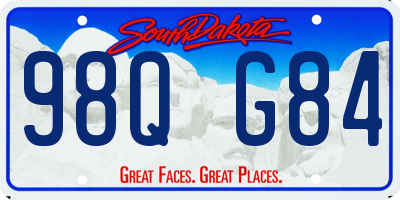 SD license plate 98QG84