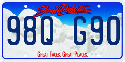 SD license plate 98QG90