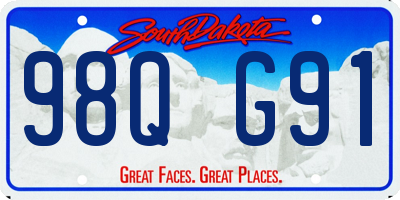 SD license plate 98QG91