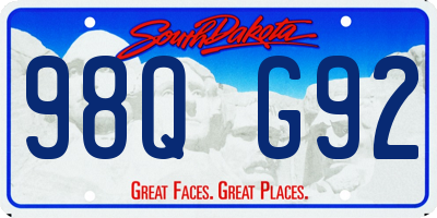 SD license plate 98QG92
