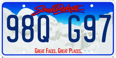 SD license plate 98QG97
