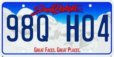 SD license plate 98QH04