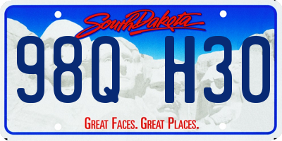 SD license plate 98QH30