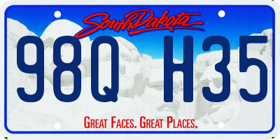 SD license plate 98QH35