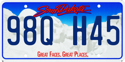 SD license plate 98QH45