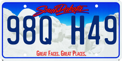 SD license plate 98QH49