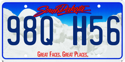 SD license plate 98QH56