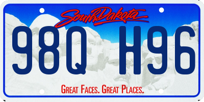 SD license plate 98QH96