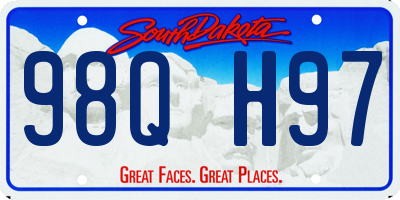 SD license plate 98QH97