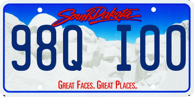 SD license plate 98QI00