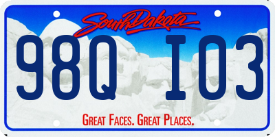 SD license plate 98QI03