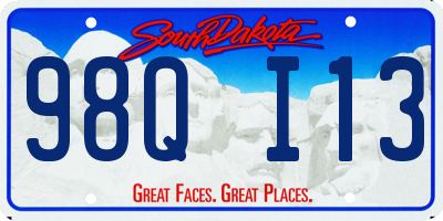 SD license plate 98QI13