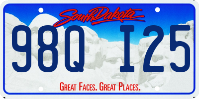 SD license plate 98QI25