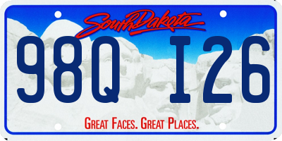 SD license plate 98QI26