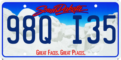 SD license plate 98QI35
