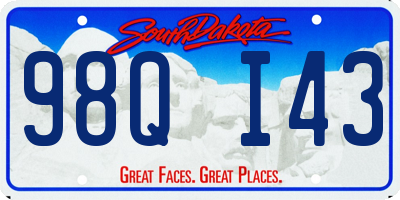 SD license plate 98QI43