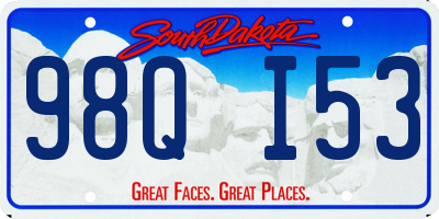 SD license plate 98QI53