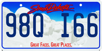 SD license plate 98QI66