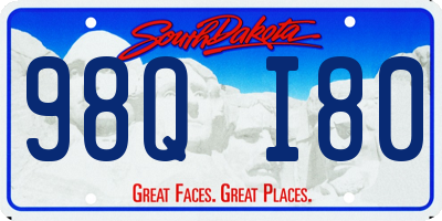 SD license plate 98QI80