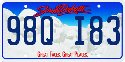 SD license plate 98QI83