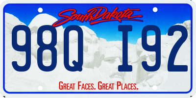 SD license plate 98QI92
