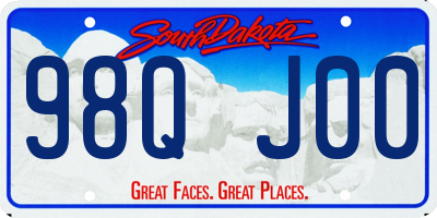 SD license plate 98QJ00