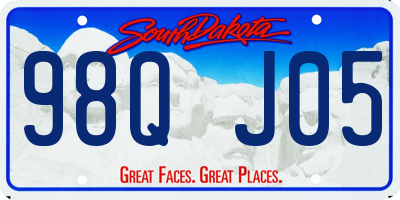 SD license plate 98QJ05