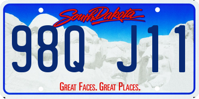 SD license plate 98QJ11