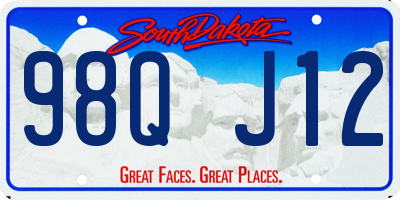 SD license plate 98QJ12