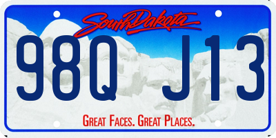SD license plate 98QJ13