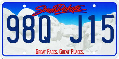 SD license plate 98QJ15