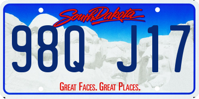 SD license plate 98QJ17
