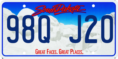 SD license plate 98QJ20