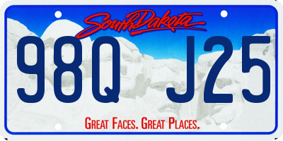 SD license plate 98QJ25