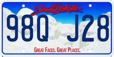 SD license plate 98QJ28