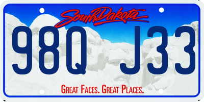SD license plate 98QJ33