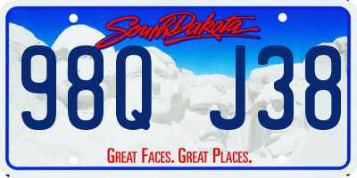 SD license plate 98QJ38