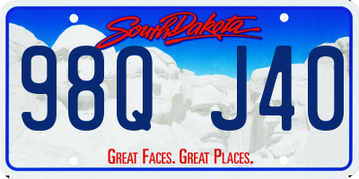 SD license plate 98QJ40